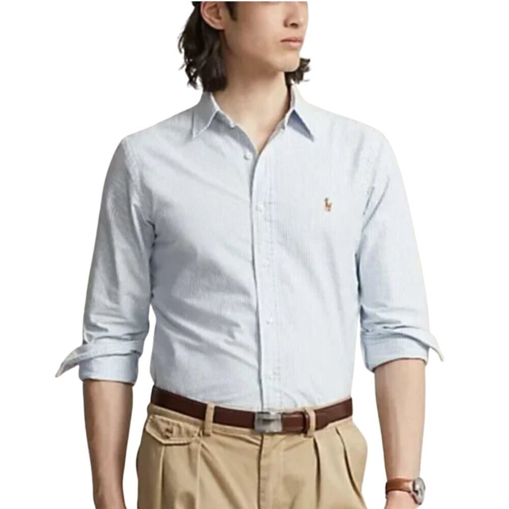 Ralph Lauren Yarmouth Cotton Oxford Striped Shirt Classic Preppy - 17-34